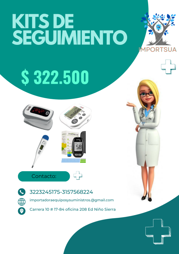 Tensiómetro Termómetro Glucómetro Oxímetro