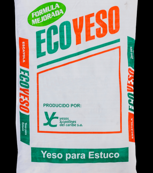 Saco de Ecoyeso de 25 kg para construcción, estucos y acabados en Boyacá.